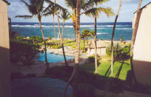 Uitzicht vanaf Coconut Beach hotel - overdag