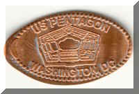 Platte penny van het Pentagon